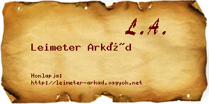Leimeter Arkád névjegykártya